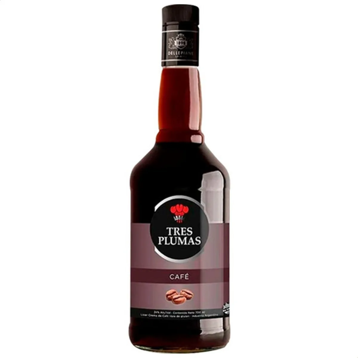 LICOR TRES PLUMAS DE CREMA DE CAFE X 700 CC