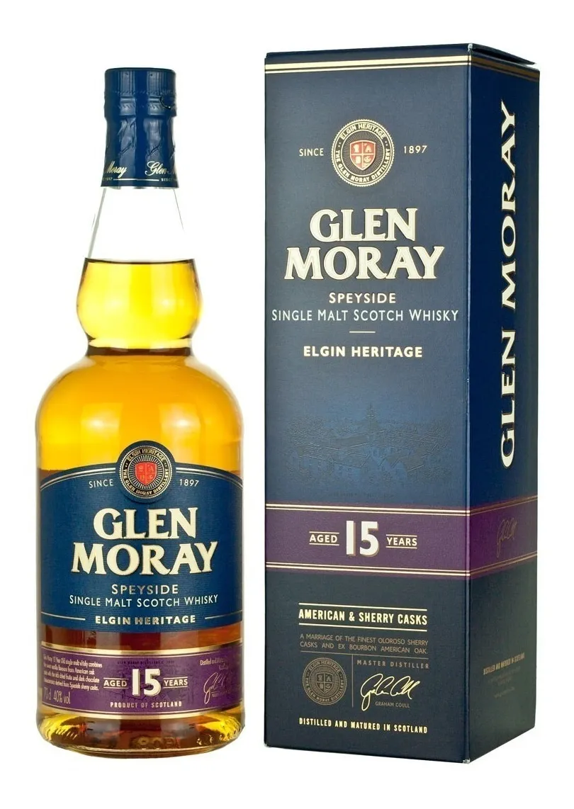 WHISKY SCOTCH SINGLE MALT GLEN MORAY HERITAGE 15 AÑOS X 700 CC