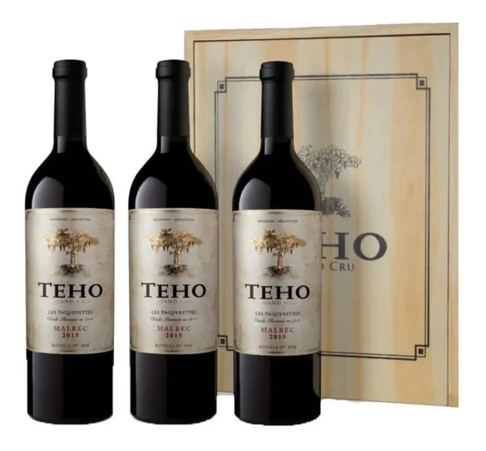 TEHO GRAND CRU CAJA LES PASSUERETTES ESTUCHE MADERA X 3 X 750 CC