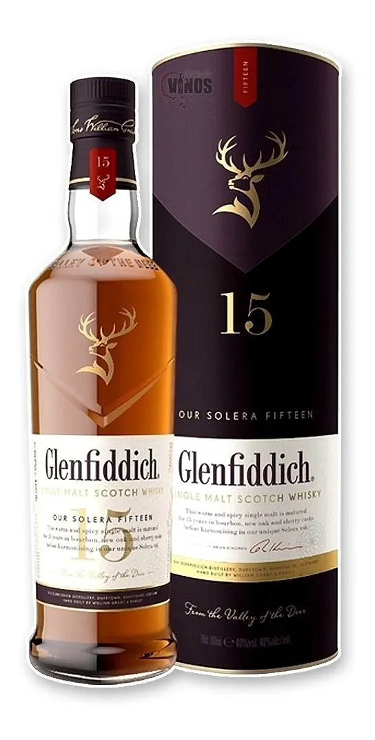 WHISKY SCOTCH SINGLE MALT GLENFIDDICH 15 AÑOS X 750 CC